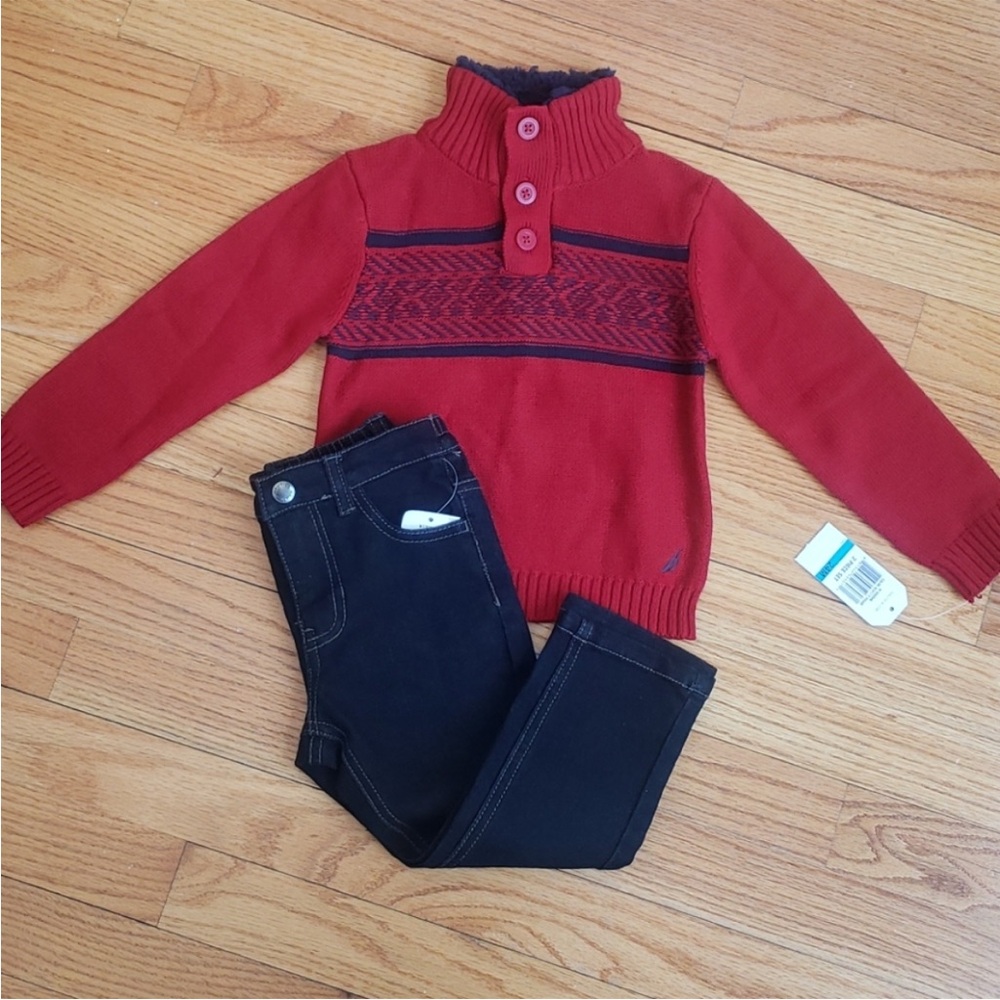Nautica - Red Sweater Jeans Set